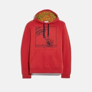 COACH X DISNEY MICKEY MOUSE X KEITH HERING RED HOODIE SIZE XS